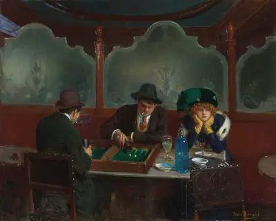 Les joueurs de jacquet backgammon von Jean Béraud