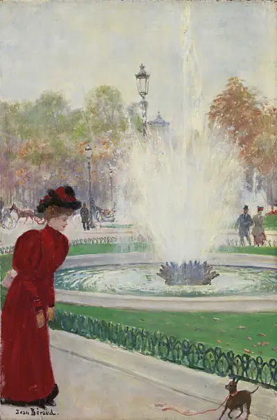 Parisienne au rond-point des Champs-Élysées von Jean Béraud