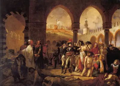 Bonaparte visitant les pestiférés de Jaffa le 11 mars 1799 av Antoine-Jean Gros