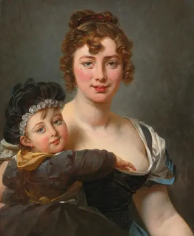 Porträt der Françoise Simonnier und ihrer Tochter von Antoine-Jean Gros