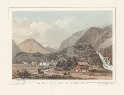 Cascade et hotels du Reichenbach von Jean Jacottet