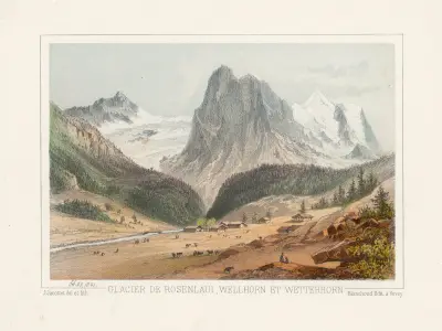 Glacier de Rosenlaui, Wellhorn et Wetterhorn von Jean Jacottet