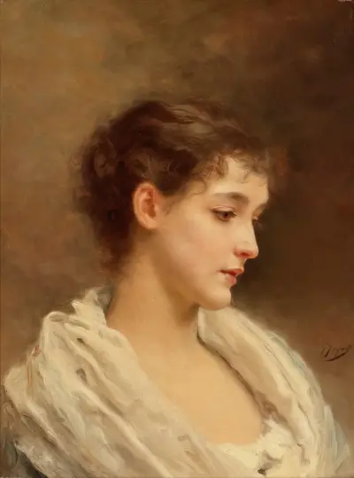 Portrét mladé dívky, Gustave Jean Jacquet