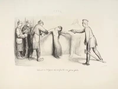 1914 – le 8 août en Belgique ils ont fusillé une jeune fille, Jean Veber