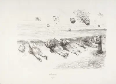 Planqués 1914 – marmites, pots de fleurs, pruneaux, Jean Veber