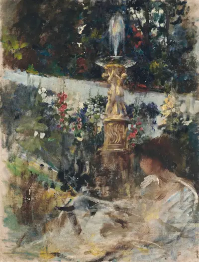 Čtení u fontány, James Jebusa Shannon