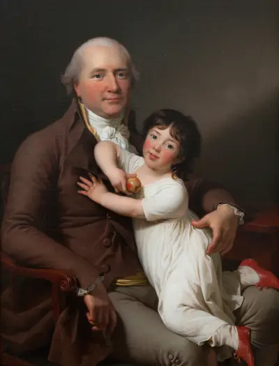Peter Tutein with his Youngest Son Louis Alexander av Jens Juel