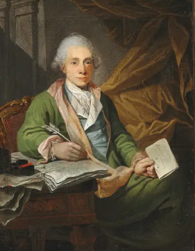 Portræt af toldkasserer i Kerteminde, Batholomæus Hansteen av Jens Juel