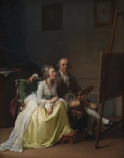 The Artist and his Wife Rosine, née Dørschel av Jens Juel