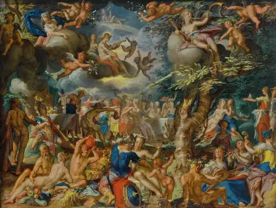 A banquet Of The Gods av Joachim Wtewael