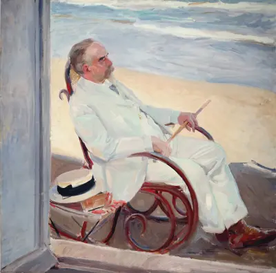 Antonio García na plaży, Joaquín Sorolla