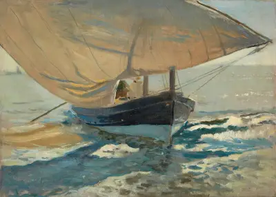 Lodě na pláži (Rybářské lodě na pláži, Valencia), Joaquín Sorolla