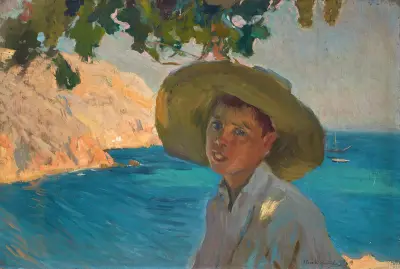 Chico con sombrero, Jávea (chlapec se sombrerem, Jávea), Joaquín Sorolla