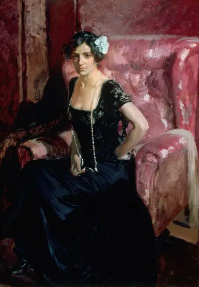 Clotilde in evening dress, Joaquín Sorolla