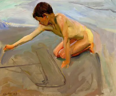 Drawing in the Sand, Joaquín Sorolla