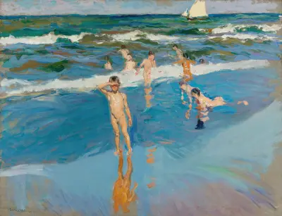 Děti v moři. Playa de Valencia, Joaquín Sorolla