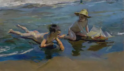 Děti hrající si na pláži, Joaquín Sorolla