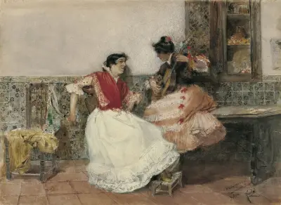Hra na kytaru, 1889, Joaquín Sorolla