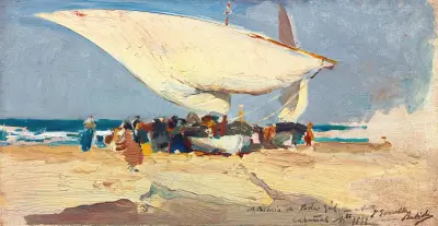 Powrót z połowu. Plaża w Walencji, Joaquín Sorolla