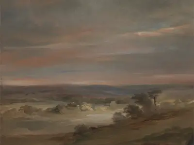A View on Hampstead Heath, Early Morning av John Constable