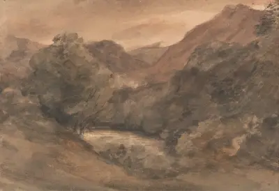 Borrowdale- Evening after a Fine Day, 1 October 1806 av John Constable