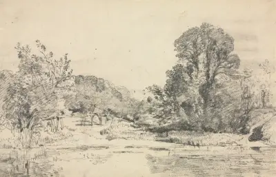 Landscape with Trees Surrounding a Pond av John Constable