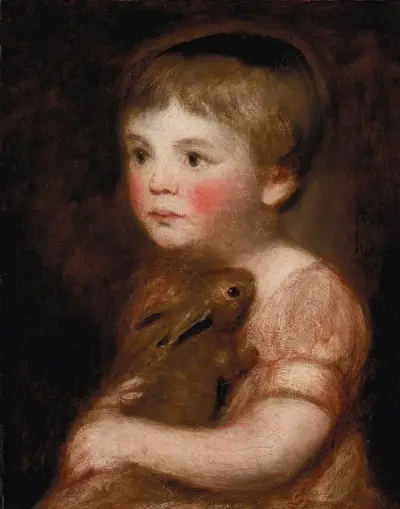Miss Lewis with a rabbit av John Constable