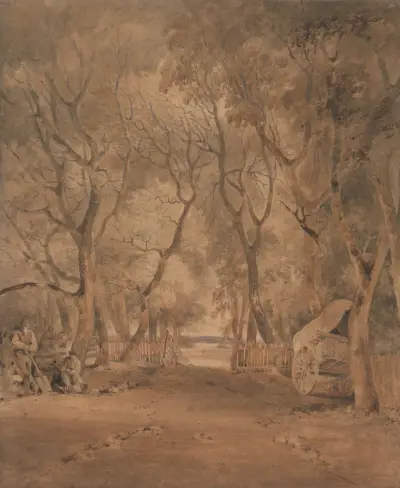Entrance to Earlham Park, near Norwich av John Crome