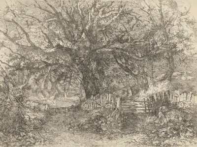 Road Scene, Trowse Hall, near Norwich av John Crome
