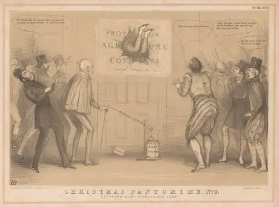 Christmas pantomime, No. 2. Extraordinary Harlequin leap!, 1846 av John Doyle