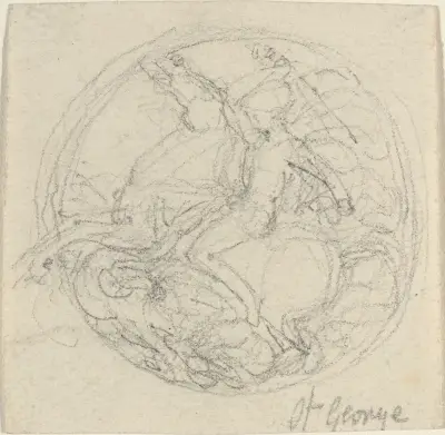 Entwurf für eine Medaille mit dem heiligen Georg und dem Drachen von John Flaxman
