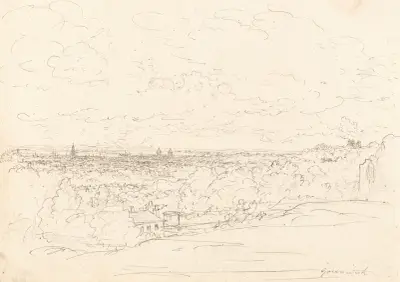 Distant View of Greenwich av John Glover