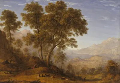 My last view of Italy, looking from the alps over Suza av John Glover