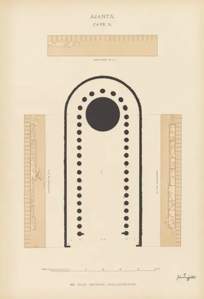 The paintings in the Buddhist cave-temples of Ajantâ, Khandesh, India Pl.039 av John Griffiths