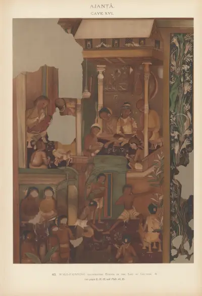 The paintings in the Buddhist cave-temples of Ajantâ, Khandesh, India Pl.044 av John Griffiths