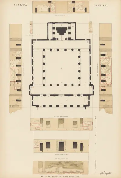 The paintings in the Buddhist cave-temples of Ajantâ, Khandesh, India Pl.043 av John Griffiths