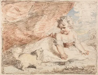 Young Child with Lap-Dog av John Hoppner