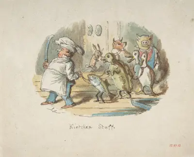 Kitchen Staff av John Leech