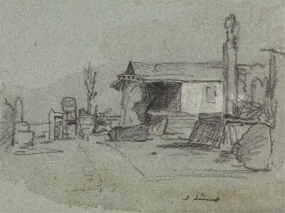 A Scene in the Edgware Road, London av John Linnell
