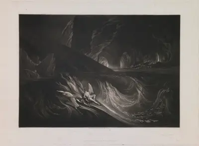 Satan on the Burning Lake (Book 1, Line 192) av John Martin