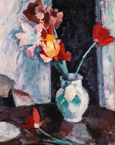 Tulips In A White Vase av Samuel John Peploe