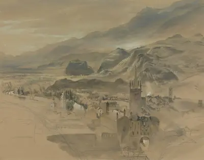 A View of Susa, Italy, from the West von John Ruskin