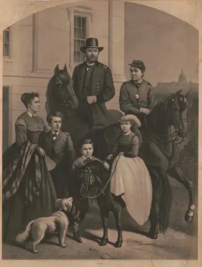 General Grant & his family von John Sartain