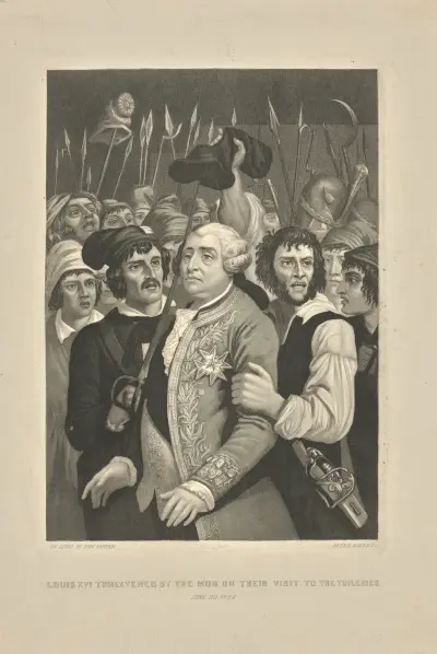 Louis XVI threatened by the mob on their visit to the Tuileries ; June 20, 1792 von John Sartain