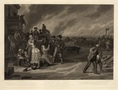 Martial law, the desolation of the border counties of Missouri (after George Caleb Bingham) von John Sartain