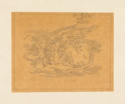 Tracing of the Gryphon asleep av Sir John Tenniel