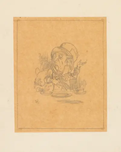 Tracing of the Hatter engaging in rhetoric av Sir John Tenniel