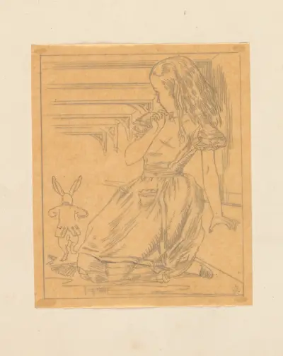 Tracing of the Rabbit Scurried av Sir John Tenniel