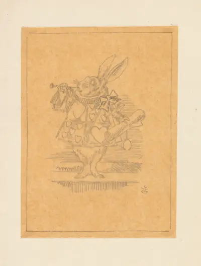 Tracing of the White Rabbit as a herald av Sir John Tenniel