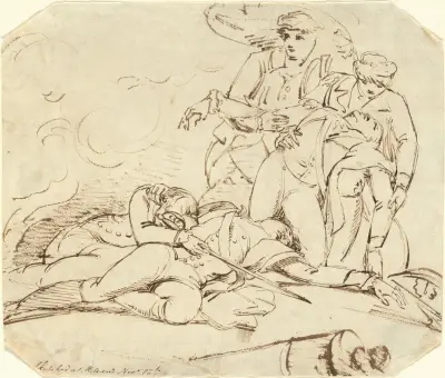 Death of General Montgomery in the Attack on Quebec, 31 December 1775 av John Trumbull